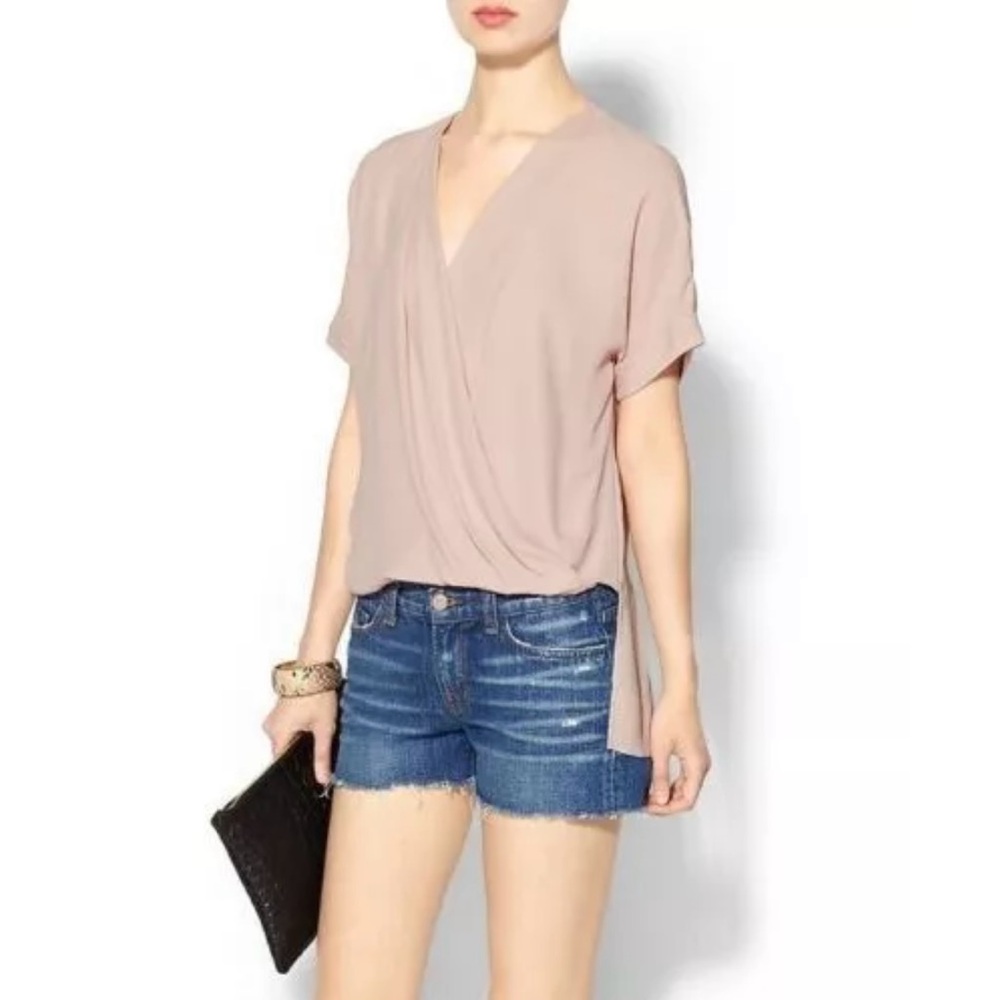 BCBGMaxAzria Natty Wrap Top in Bare Pink XS